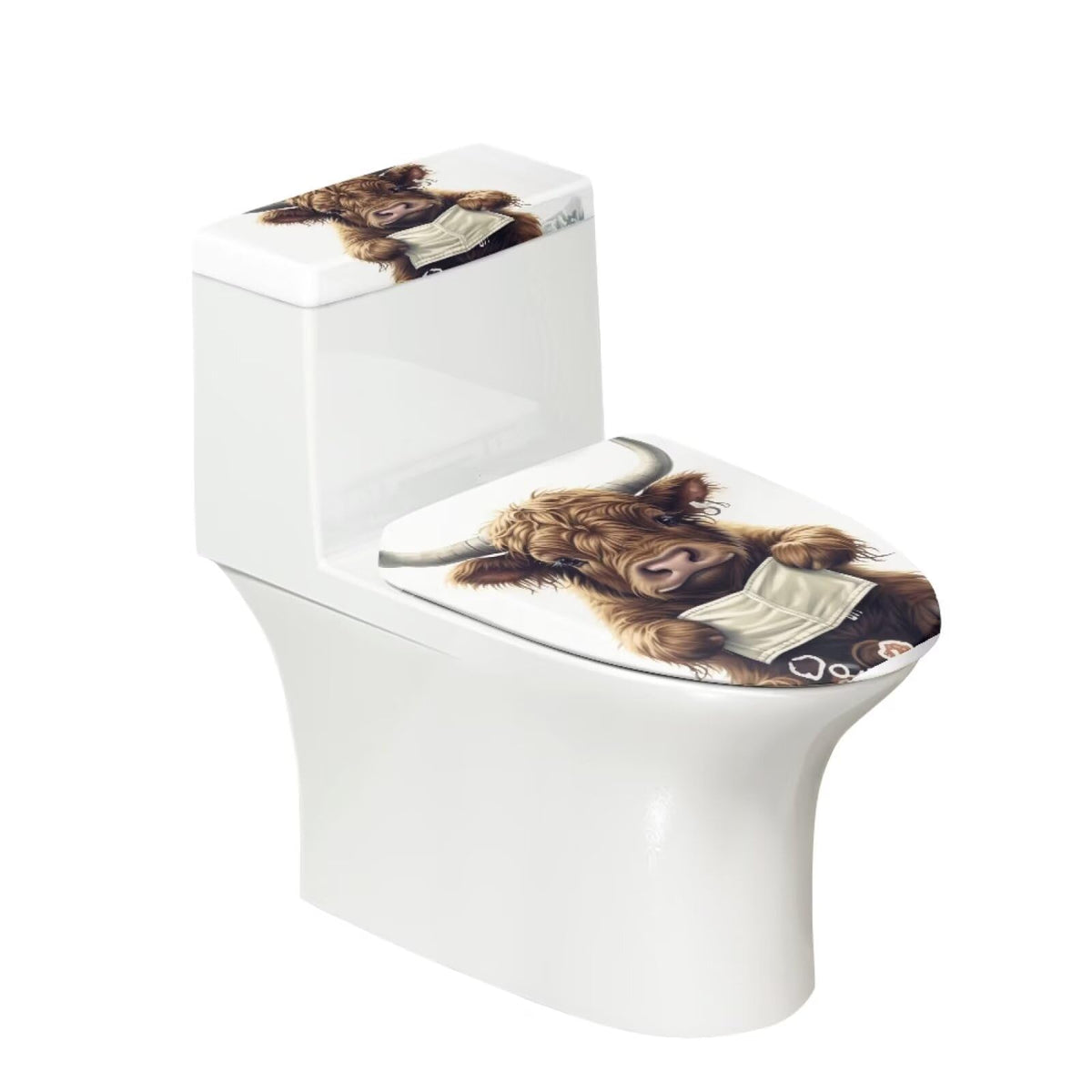 White Marble Lid Cover and Toilet Tank Lid Cover Set of 2,Modern Marble Print Toilet Decoration Replacement Novelty Decorations for Bathroom Accessory Fit Most Round Elongated and Oblong