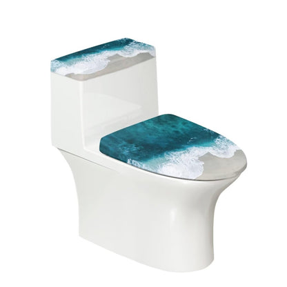 Gray Marble Toilet Cover Set 2 Pack Toilet Seat and Tank Lid Cover Replacement Universal with Elastic Bottom Easy to Clean Bathroom Home Indoor Decoration