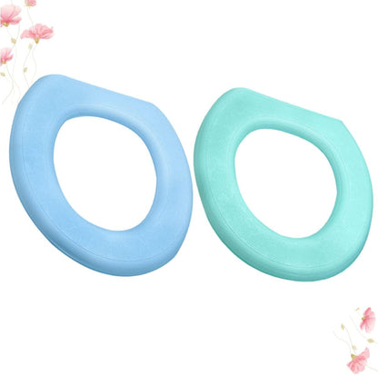 2pcs Eva O-Shaped Toilet Seat Pads Thicken Sticky Washable Comfortable Seat Covers for Home Bathroom