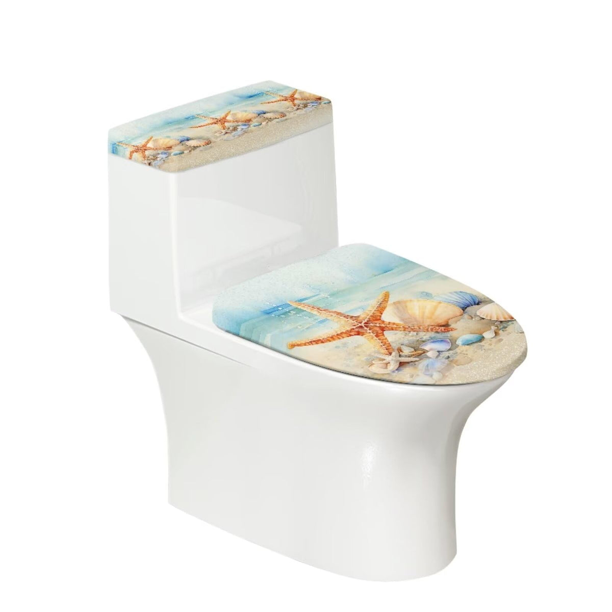 White Marble Lid Cover and Toilet Tank Lid Cover Set of 2,Modern Marble Print Toilet Decoration Replacement Novelty Decorations for Bathroom Accessory Fit Most Round Elongated and Oblong