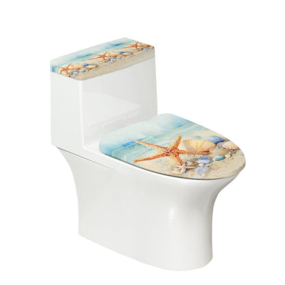 White Marble Lid Cover and Toilet Tank Lid Cover Set of 2,Modern Marble Print Toilet Decoration Replacement Novelty Decorations for Bathroom Accessory Fit Most Round Elongated and Oblong