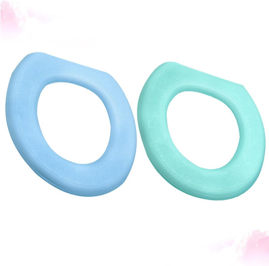 2pcs Eva O-Shaped Toilet Seat Pads Thicken Sticky Washable Comfortable Seat Covers for Home Bathroom