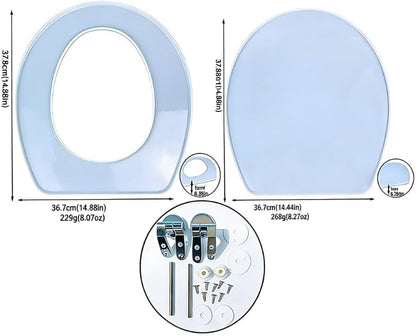 Epoxy Resin Silicone Molds Set Round Toilet Seat with Slow Close Hinges Never Loosen Heavy Duty Easy Clean 14 Inch Lid Cover