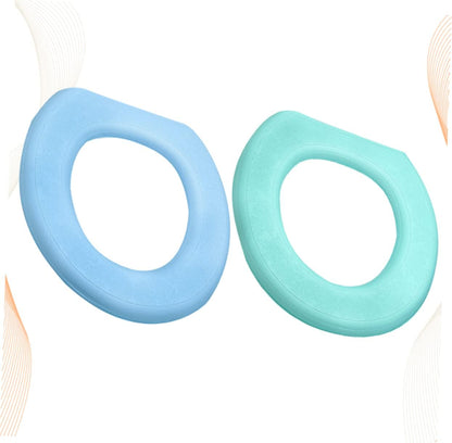 2Pcs Thick Eva Toilet Seat Covers Washable and Sticky Mats for Bathroom and Green Blue Design for Home Use