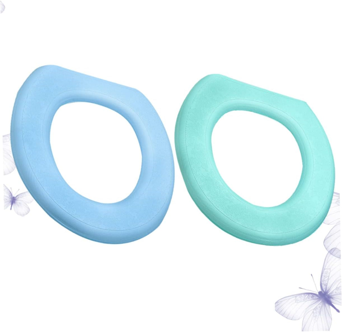 2Pcs Thick Eva Toilet Seat Covers Washable and Sticky Mats for Bathroom and Green Blue Design for Home Use