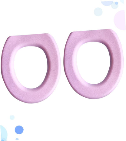 ULTECHNOVO 2Pcs Thick Eva Toilet Seat Cover Pads Practical Sticky Toilet Mat for Home Bathroom Use Pink Comfortable and Washable Toilet Cushion Pad