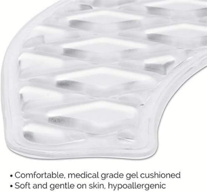 Generic Gel Toilet Seat Cushion Toilet Seat Cover Washable,Padded Riser Cushion for Toilets & Commode Chair Reusable Adhesive Donut Pad U-Shape for Family,Elders(White), Clear