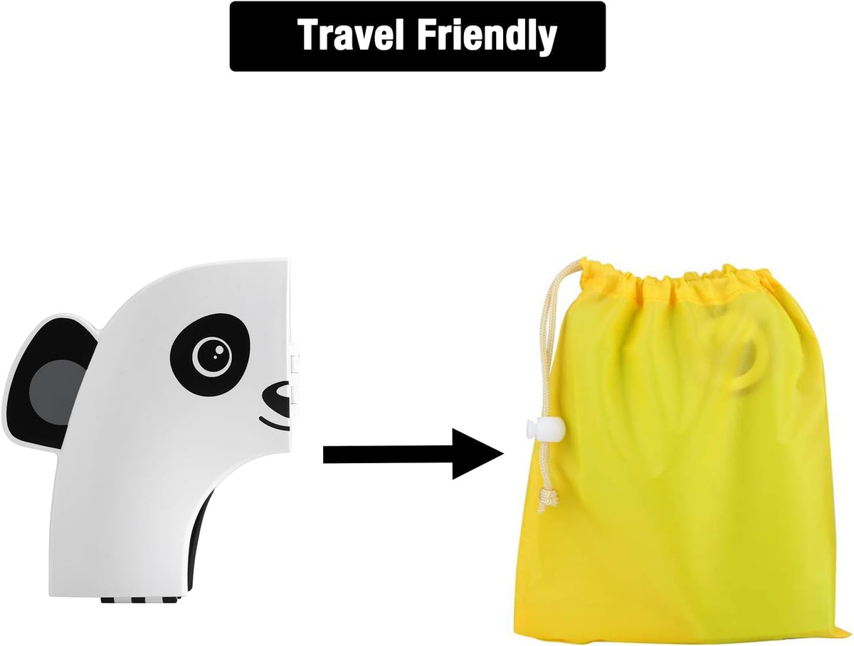 PandaEar Toilet Seat Cover | Folding Travel Toilet Seat for Children and Potty Training | Portable Silicone Toilet Seat for Toddlers, Boys & Girls with Non-Slip Silicone Pads -Panda