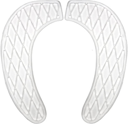Generic Gel Toilet Seat Cushion Toilet Seat Cover Washable,Padded Riser Cushion for Toilets & Commode Chair Reusable Adhesive Donut Pad U-Shape for Family,Elders(White), Clear