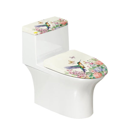 White Marble Lid Cover and Toilet Tank Lid Cover Set of 2,Modern Marble Print Toilet Decoration Replacement Novelty Decorations for Bathroom Accessory Fit Most Round Elongated and Oblong