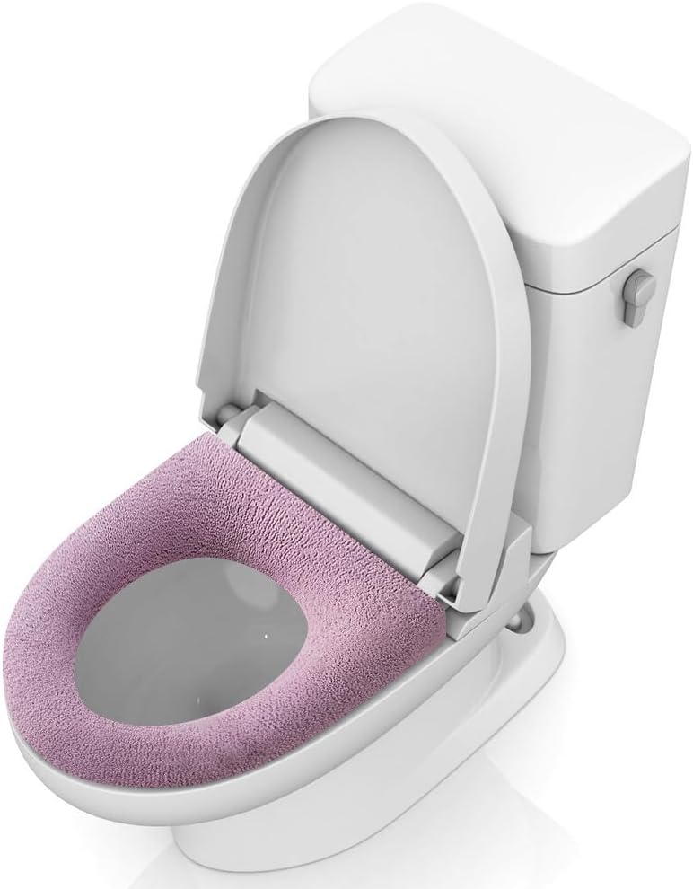 4 Pcs Soft Toilet Seat Cover Pad, Bathroom Soft Thicker Warmer Stretchable