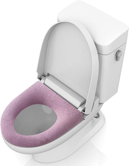 4 Pcs Soft Toilet Seat Cover Pad, Bathroom Soft Thicker Warmer Stretchable