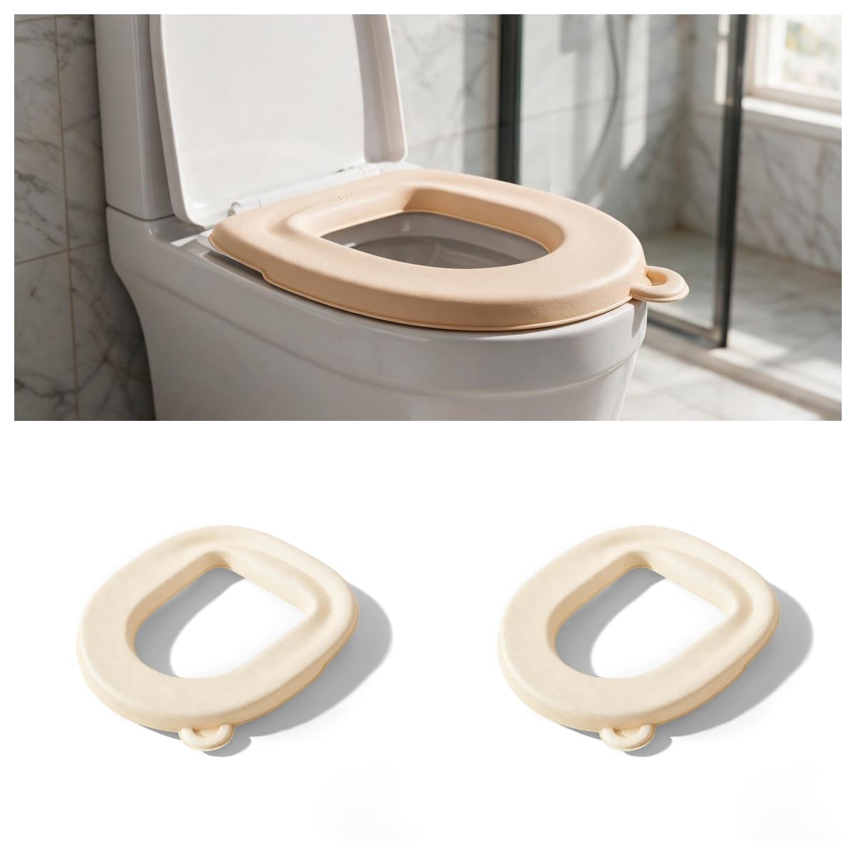 Waterproof Toilet Seat Cushion,New Toilet Seat Cover Pads, Reusable Waterproof EVA Toilet Seat Cushion, Padded Toilet Seat, Washable Toilet Cover Seat Pad for Home Hotel (2pc Gray)