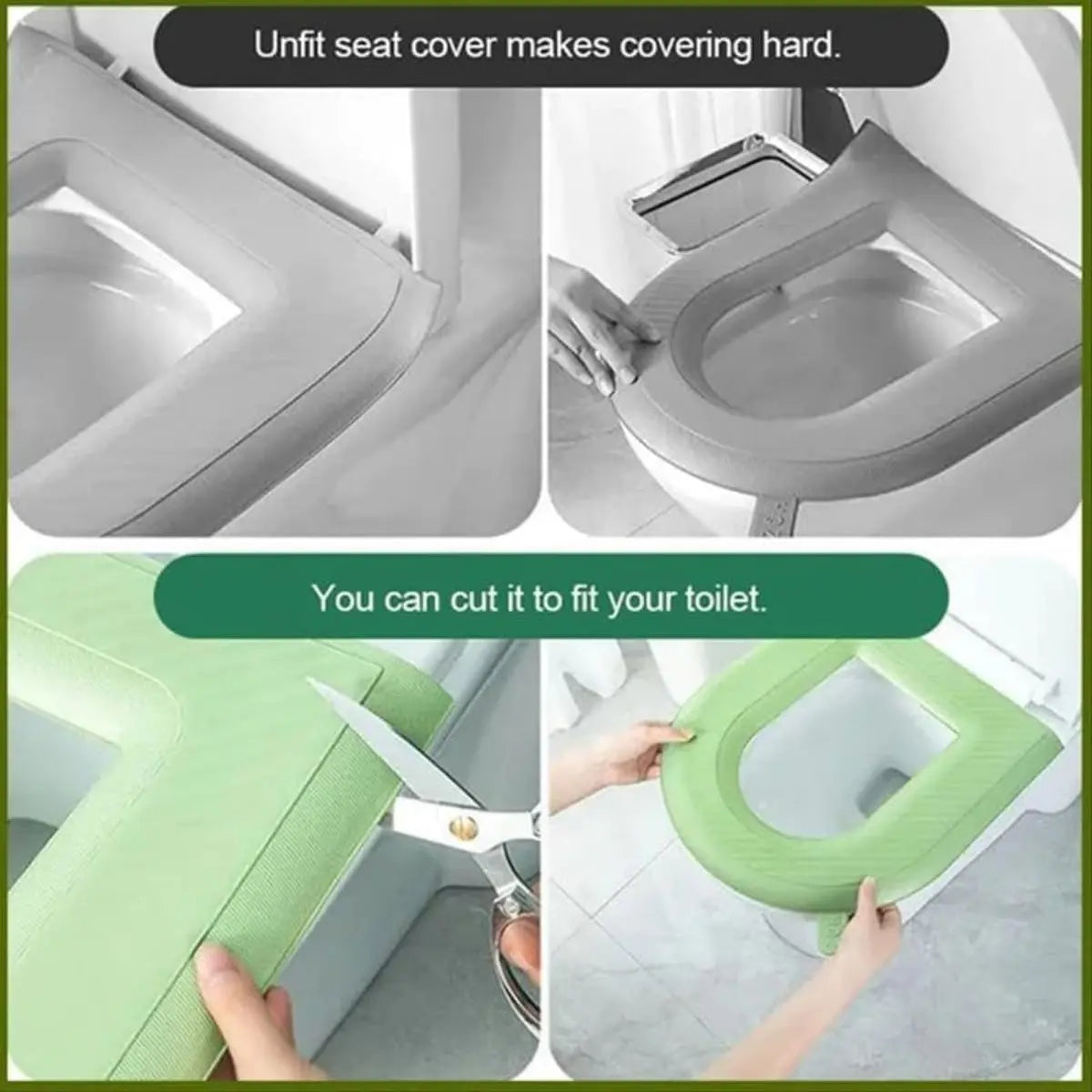 Waterproof Toilet Seat Cushion, 2024 New Cover Pads, Reusable EVA Padded Seat, Washable for Home Hotel (Pink+Gray)