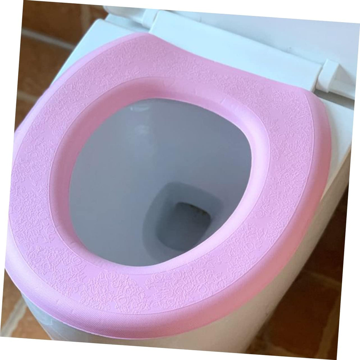 Luxshiny 2Pcs Pink Eva Toilet Mat Thick Sticky Toilet Seat Cover Pads Practical Bathroom Accessories for Home Comfortable and Warm Toilet Cushion