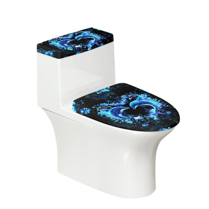 White Marble Lid Cover and Toilet Tank Lid Cover Set of 2,Modern Marble Print Toilet Decoration Replacement Novelty Decorations for Bathroom Accessory Fit Most Round Elongated and Oblong