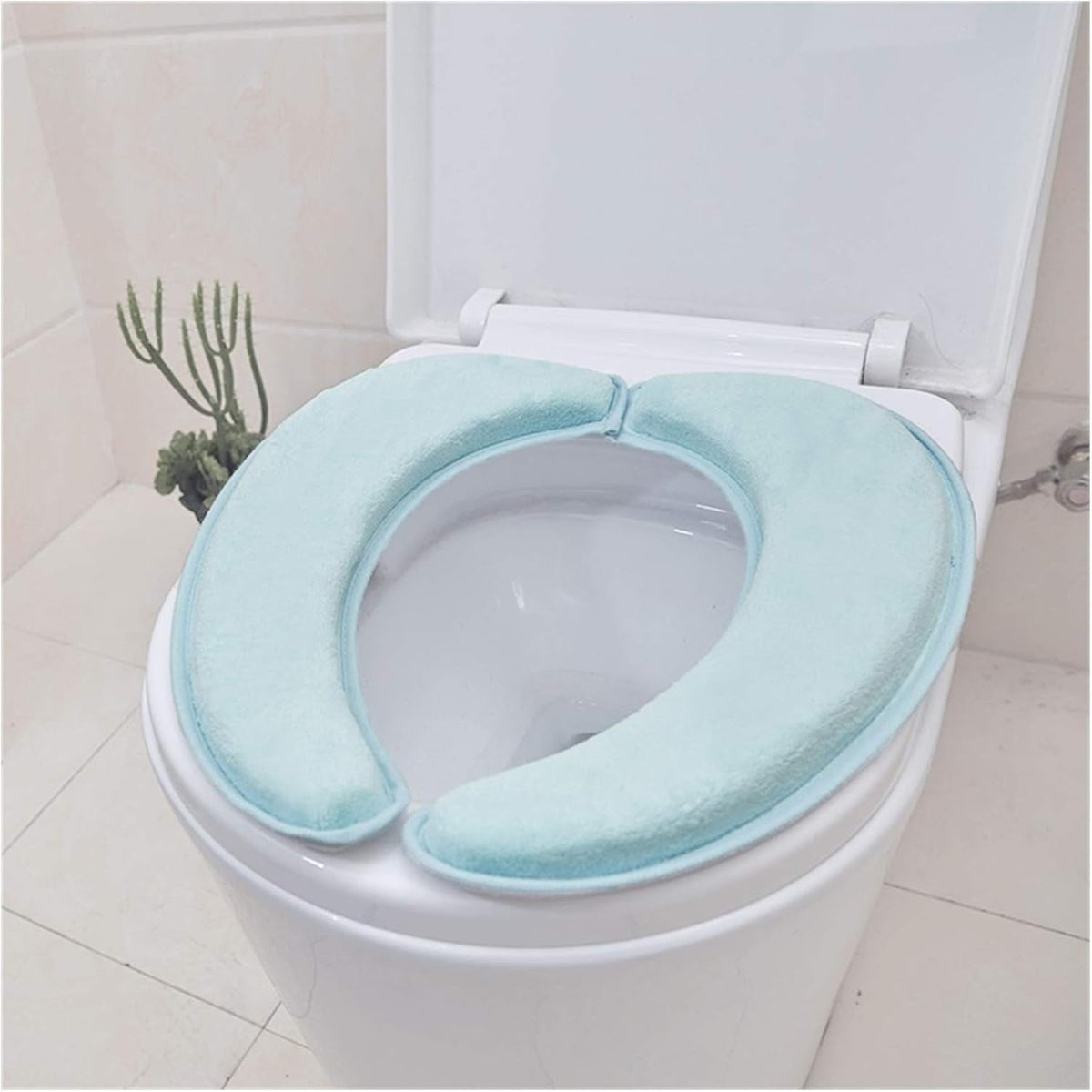 Extra thick Warm Soft Toilet Cover Seat Lid Pad Closestool Protector Bathroom Accessories Set Sticky Toilet Seat Cover Mat (Color : Rose Pink)