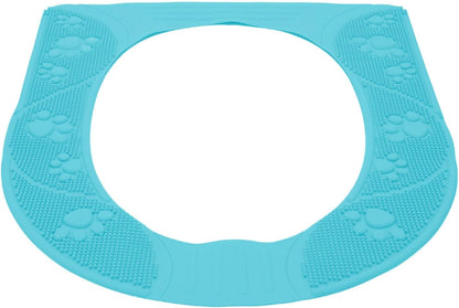 Silicone Toilet Seat Cover Washable Non-Slip for Elderly and Kids Soft Reusable Sky Blue 15.6x13.4 Inch