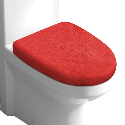 Microfiber Toilet Lid Cover, Soft Velvet Toilet Cover; Absorbent, Machine Washable, Comfortable Adjustable Toilet Seat Cover Fits Most Toilet Lids (Black)