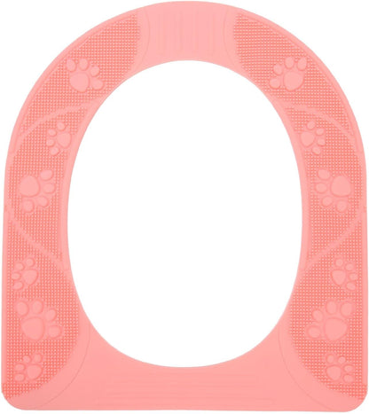 Silicone Toilet Seat Cover, Non Slip Design (Pink)