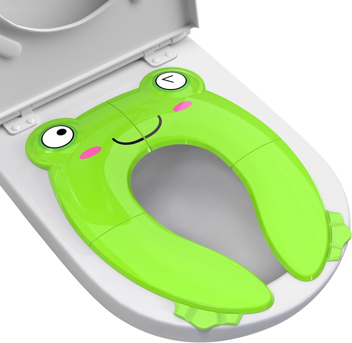 Maliton Foldable Travel Potty Training Seat for Toddlers, Green Frog