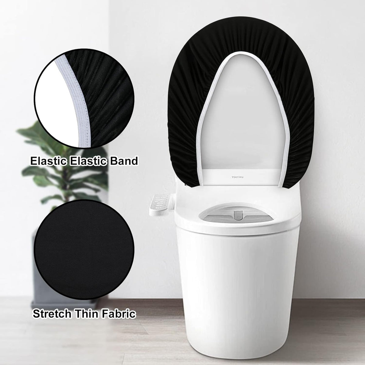 Toilet Lid Cover and Toilet Tank Lid Cover Set, Milk Silk Toilet Cover