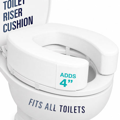 Vive Toilet Seat Cushion (Soft Cushioned Foam) - Easy Clean Soft Padded