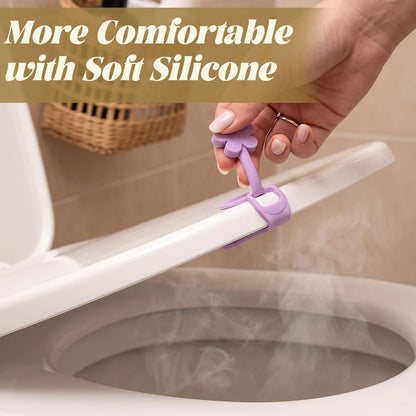 Toilet Lid Handle, Silicone Toilet Lifter with No-Touch Seat Lift, 4 Pack