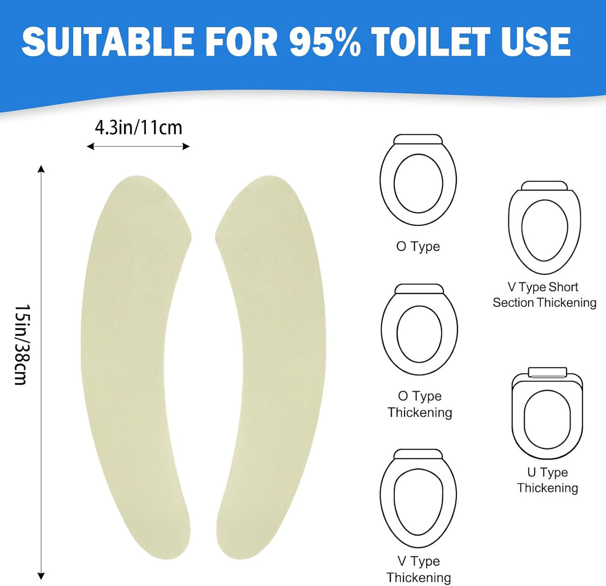 Thin and Warm Toilet Seat Cover Pad – Self-Adhesive, Adjustable and Cut-to-Fit, Comfortable and Easy to Clean, Perfect for Home Bathrooms (Green)
