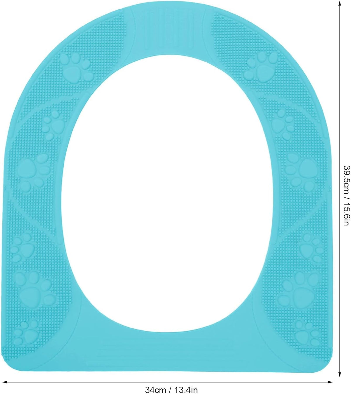 Agatige Silicone Toilet Seat Cushion, 39.5x34cm Non Slip Toilet Cover Pad Warmer Washable Travel Potty Seat with Suction Cup for All Season Bathroom (Sky Blue)
