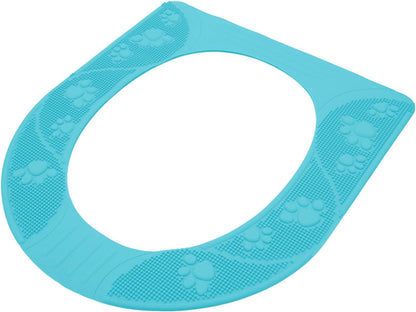 Universal Toilet Seat Cover, Washable Silicone Non Slip Toilet Seat Cover Pad for Bathroom, Four Season Use (Sky Blue)