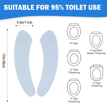 Thin and Warm Toilet Seat Cover Pad – Self-Adhesive, Adjustable and Cut-to-Fit, Comfortable and Easy to Clean, Perfect for Home Bathrooms (Blue)