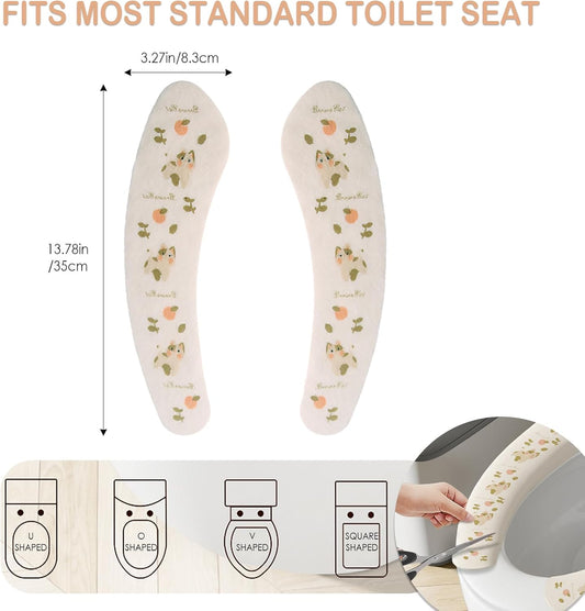 3-Pack Toilet Seat Cushion Covers - Soft and Comfortable, Washable and Reusable, with Adhesive Backing