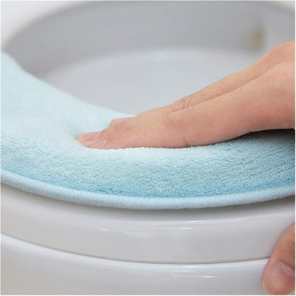 Extra thick Warm Soft Toilet Cover Seat Lid Pad Closestool Protector Bathroom Accessories Set Sticky Toilet Seat Cover Mat (Color : Rose Pink)