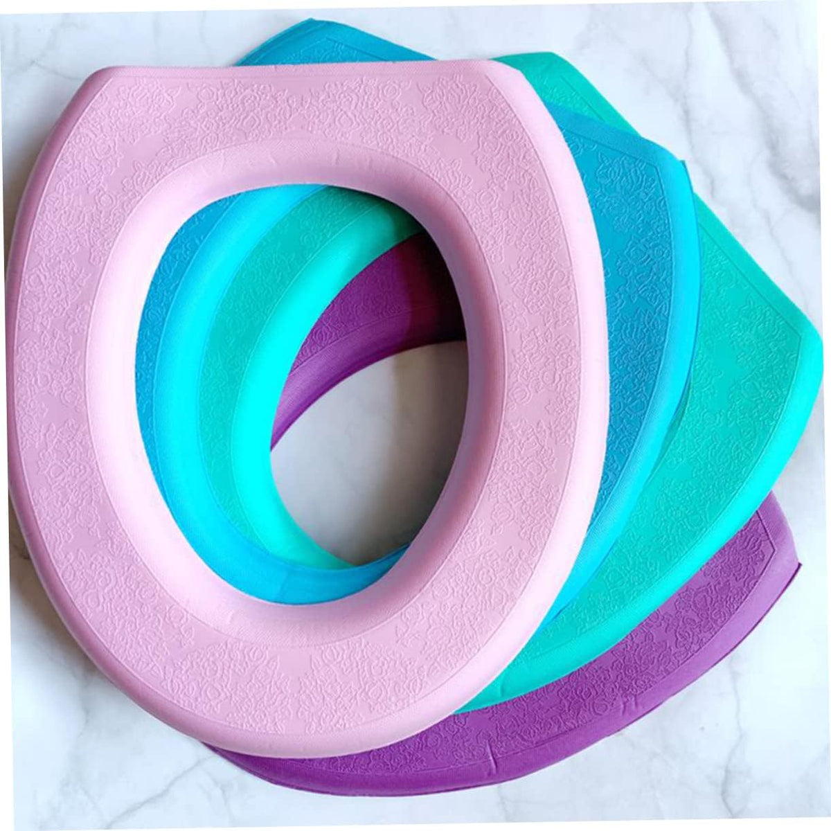 ULTECHNOVO 2Pcs Thick Eva Toilet Seat Cover Pads Practical Sticky Toilet Mat for Home Bathroom Use Pink Comfortable and Washable Toilet Cushion Pad