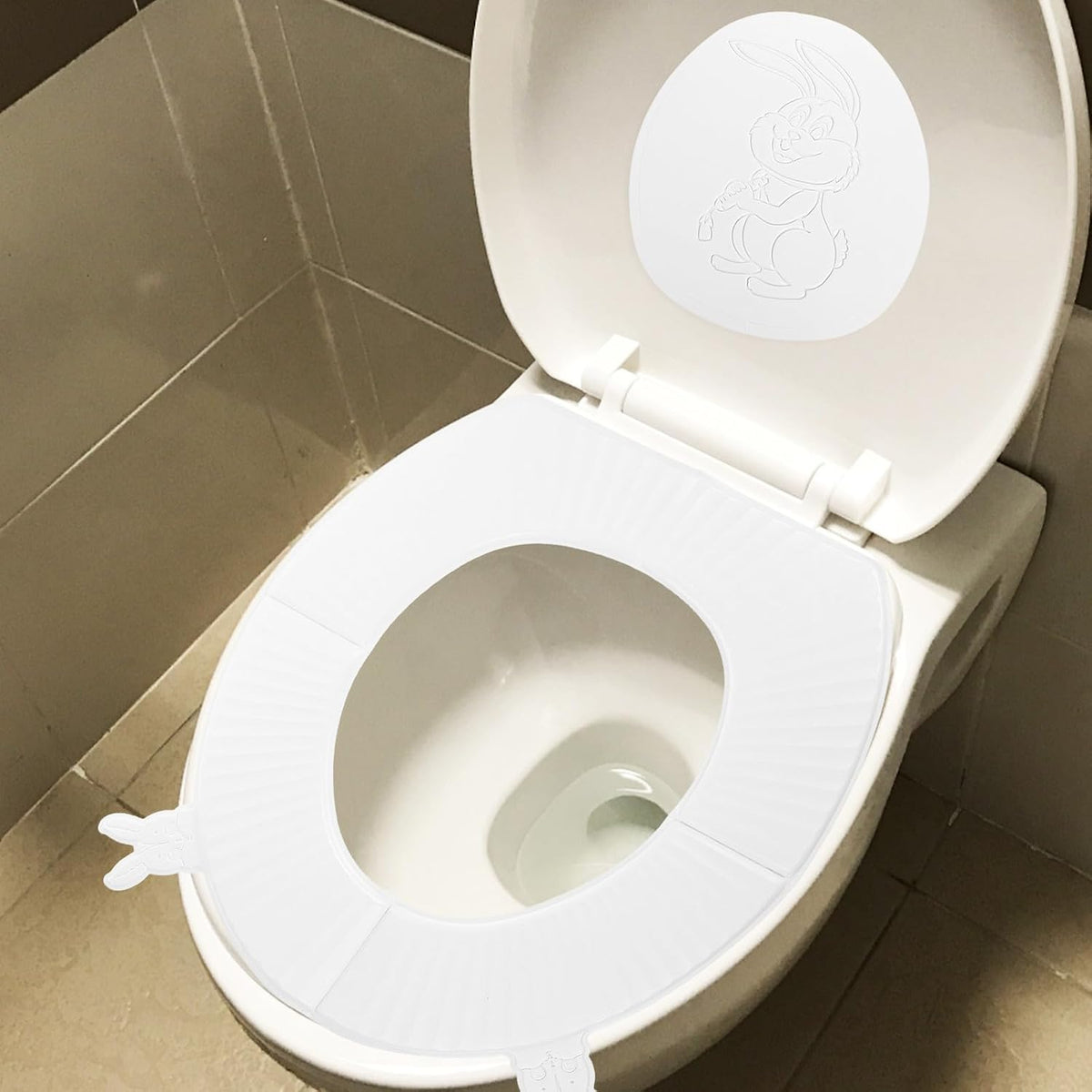 Adhesive Toilet Cushion White Eva Toilet Seat Cover Foldable Portable