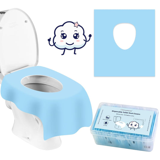 Cottonessence Disposable Toilet Seat Covers (30-Pack) – Waterproof, Individually Wrapped, Portable，Non-Slip Liners for Kids & Adults, Travel & Home Use