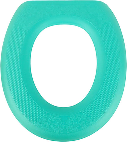 Reusable Toilet Seat Cover Pads, EVA Waterproof Sticky Stretchable Toilet Seat Cushion, 14.9" x 16.14" Green
