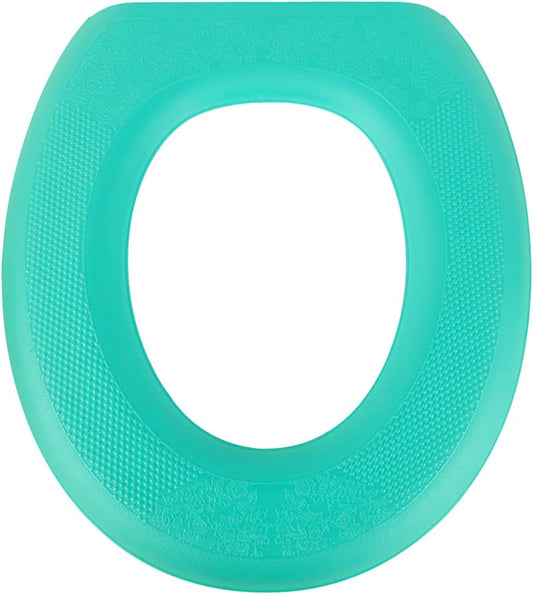 Reusable Toilet Seat Cover Pads, EVA Waterproof Sticky Stretchable Toilet Seat Cushion, 14.9" x 16.14" Green