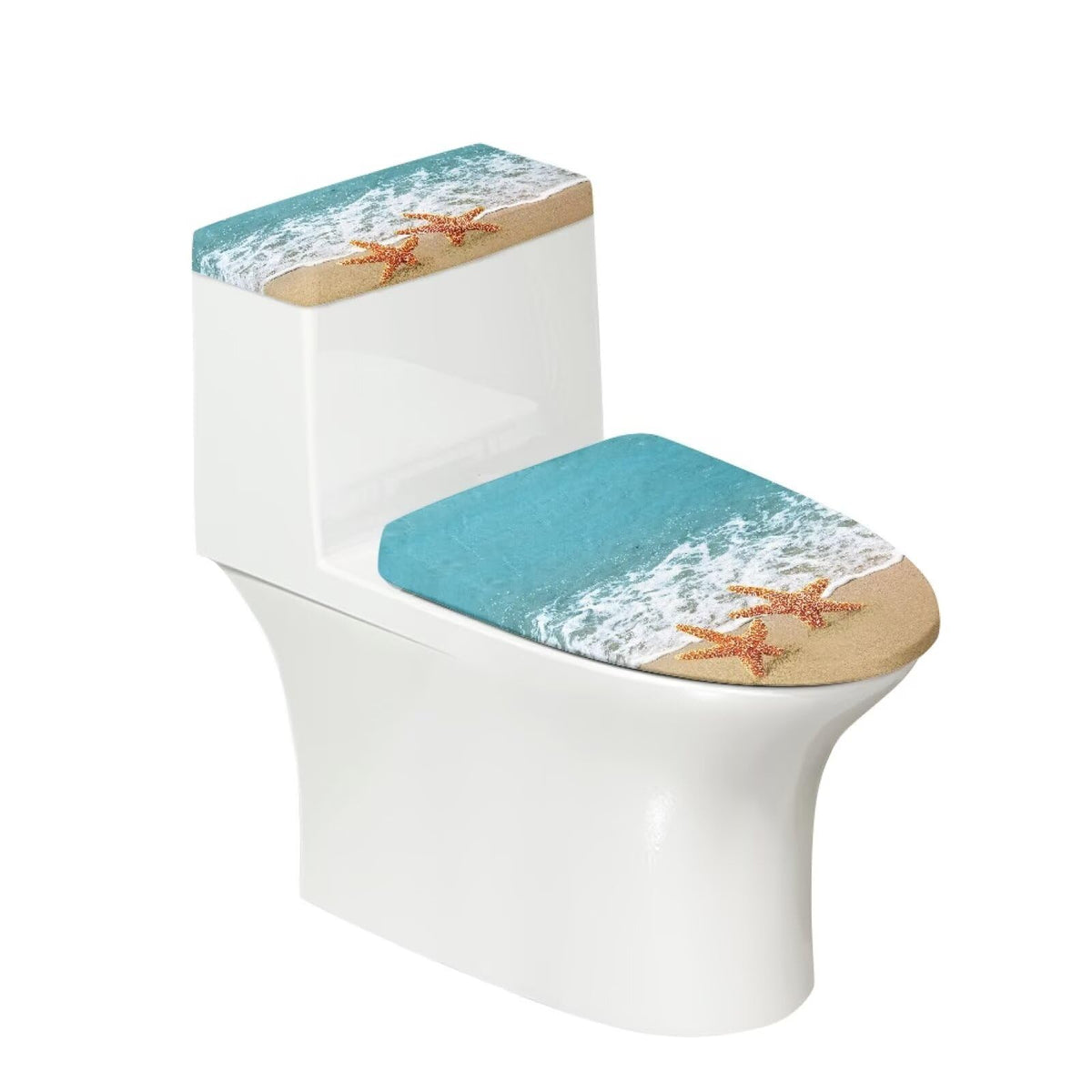 White Marble Lid Cover and Toilet Tank Lid Cover Set of 2,Modern Marble Print Toilet Decoration Replacement Novelty Decorations for Bathroom Accessory Fit Most Round Elongated and Oblong