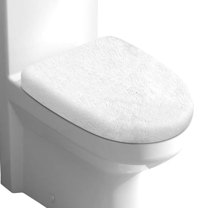Microfiber Toilet Lid Cover, Soft Velvet Toilet Cover; Absorbent, Machine Washable, Comfortable Adjustable Toilet Seat Cover Fits Most Toilet Lids (Black)