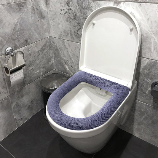 4 Pcs Soft Toilet Seat Cover Pad, Bathroom Soft Thicker Warmer Stretchable