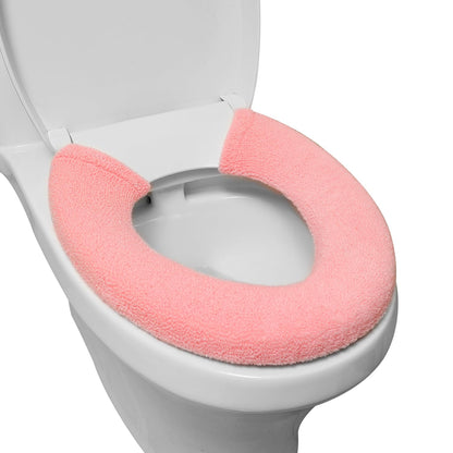 Toilet Seat Cover with Snaps Fixed,Thick Warmer,Machine Washable(beige)