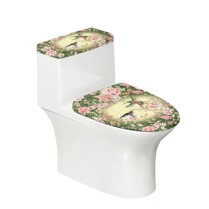 Gray Marble Toilet Cover Set 2 Pack Toilet Seat and Tank Lid Cover Replacement Universal with Elastic Bottom Easy to Clean Bathroom Home Indoor Decoration