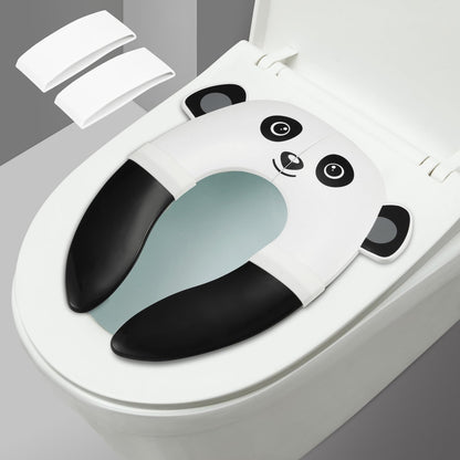 PandaEar Toilet Seat Cover | Folding Travel Toilet Seat for Children and Potty Training | Portable Silicone Toilet Seat for Toddlers, Boys & Girls with Non-Slip Silicone Pads