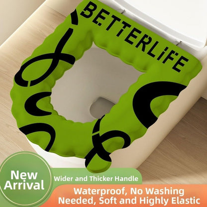 Waterproof EVA Toilet Seat Cover, Soft Non-Slip Pad 6.5mm Thick, Fits O V U Shape & Smart Toilets, for Easy Clean Insulating Mat for Bathroom(C)