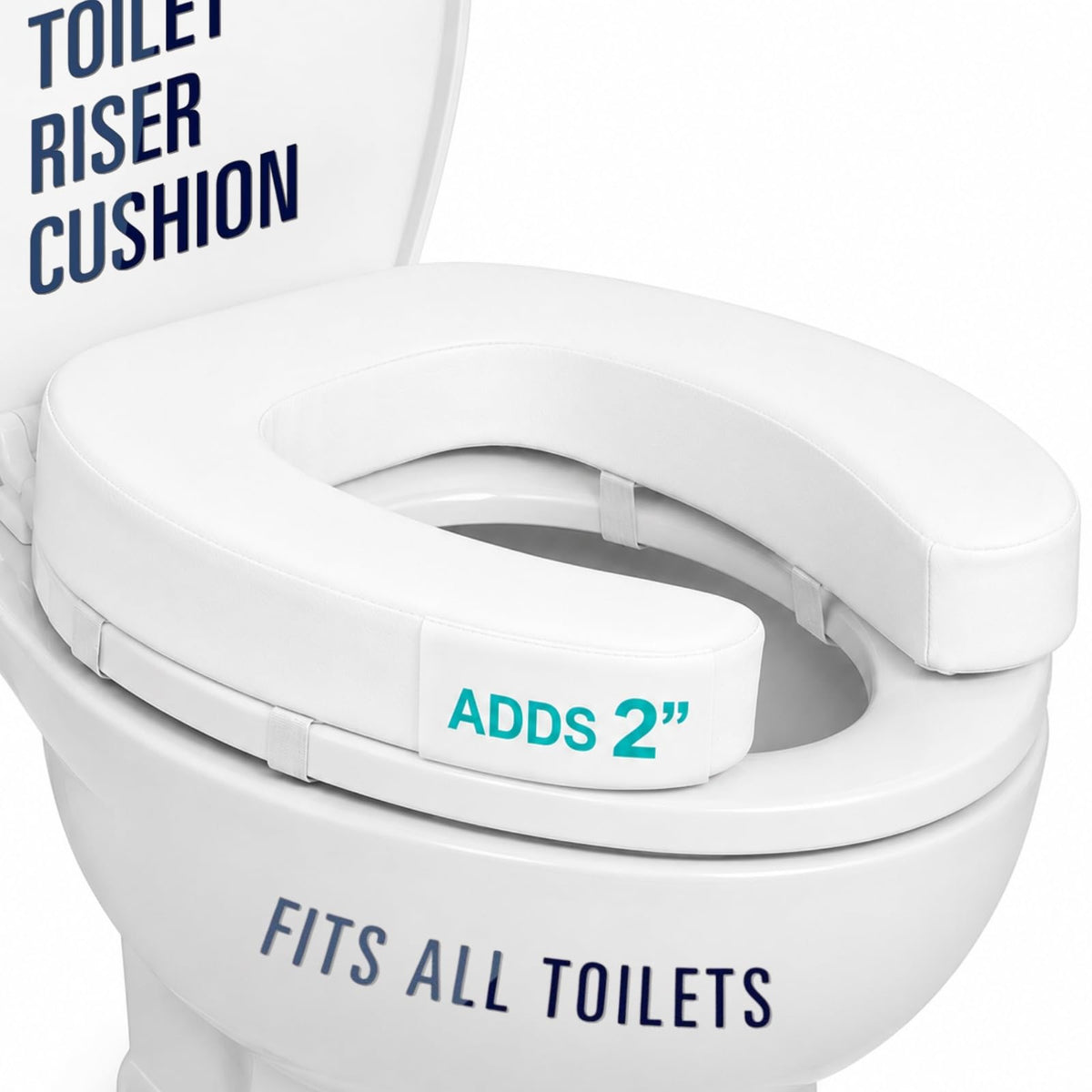 Vive Toilet Seat Cushion (Soft Cushioned Foam) - Easy Clean Soft Padded