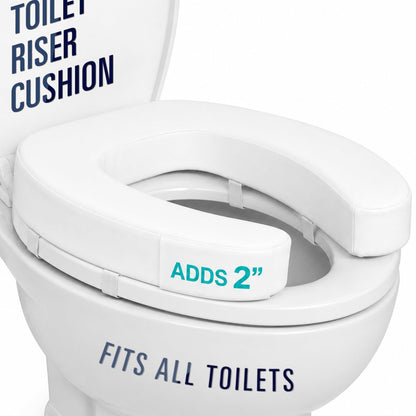 Vive Toilet Seat Cushion (Soft Cushioned Foam) - Easy Clean Soft Padded