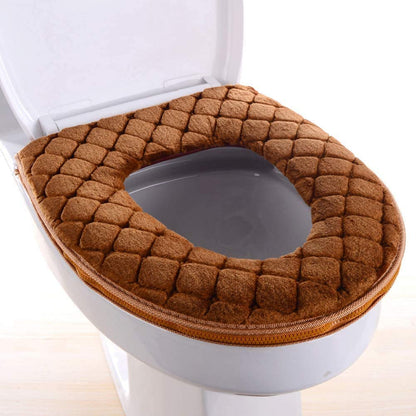 Toilet Seat Cushion - Soft, Thicker, Warmer Washable Covers with Zipper - Home Reusable (Gray)