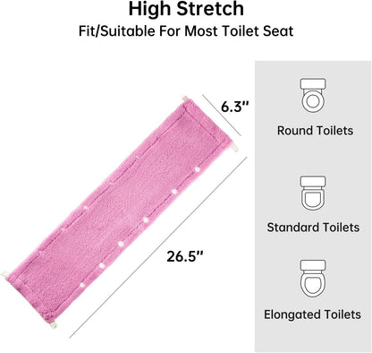 Toilet Seat Cover with Snaps Fixed,Thick Warmer,Machine Washable(purple)